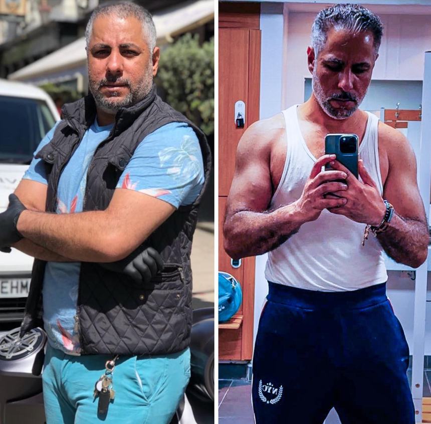 متدرّب قبل وبعد — خسارة دهون وبناء عضل